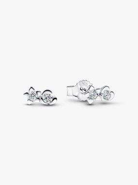 Pandora Talisman Sterling Silver Lab-Grown Diamond Heart & Star Stud Earrings